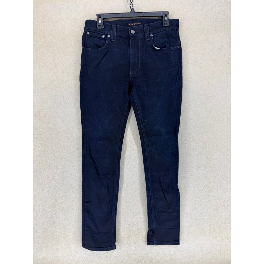 Nudie Jeans Thin Finn Black Ring Organic Cotton Blend Slim Fit Men's Jeans 31x32